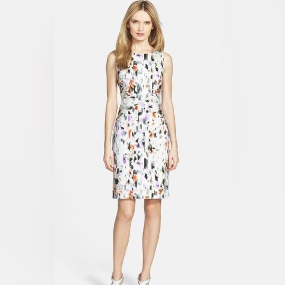 BOSS 'Dazehra' Floral Print Stretch Cotton Sheath Dress Sz 6. MSRP: $248